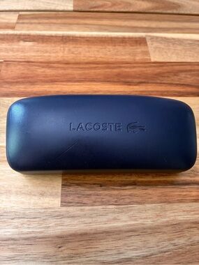 Lacoste Eyeglasses Sunglasses Glasses Hard Clam Shell Case Blue Crocodile Logo
